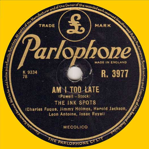 Parlophone R. 3977 record label, made in England