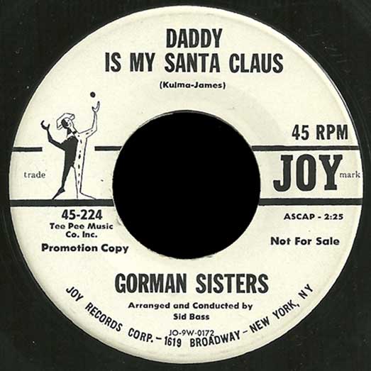 Joy 45-224 promotion copy record label