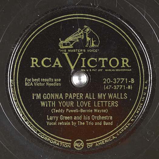 I'm Gonna Paper My Walls With Your Love Letters-Larry Green Orchestra, Rca Victor 20-3771-B record label