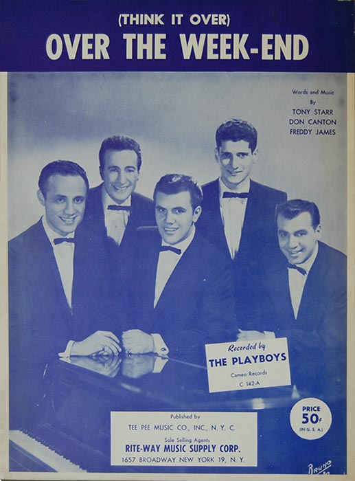 Over the Weekend-Sheetmusic, The Playboys