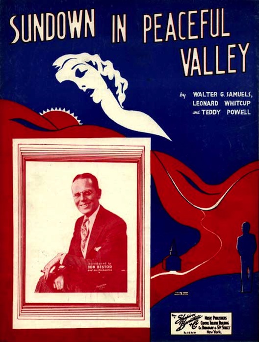 Sundown in Peaceful Valley-sheetmusic w/with photo of Don Bestor