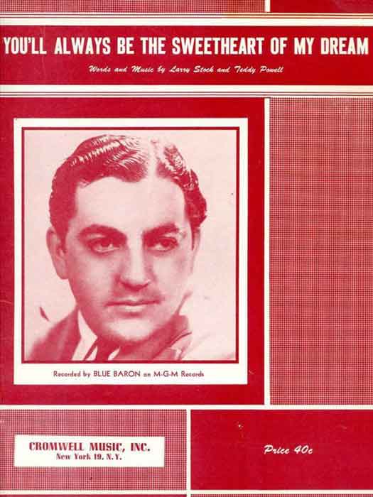 You'll Always Be The Sweetheart Of My Dream Sheetmusic cover with Blue Baron photo