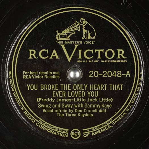 RCA VICTOR 20-2048-A record label, Swing and Sway with Sammy Kaye, vocals Don Cornell and The Three Kaydets