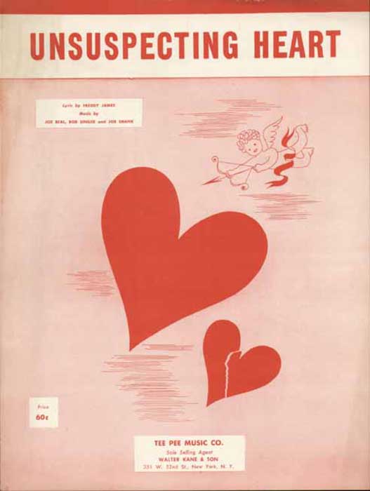 Unsuspecting Heart TeePee Music co. sheetmusic